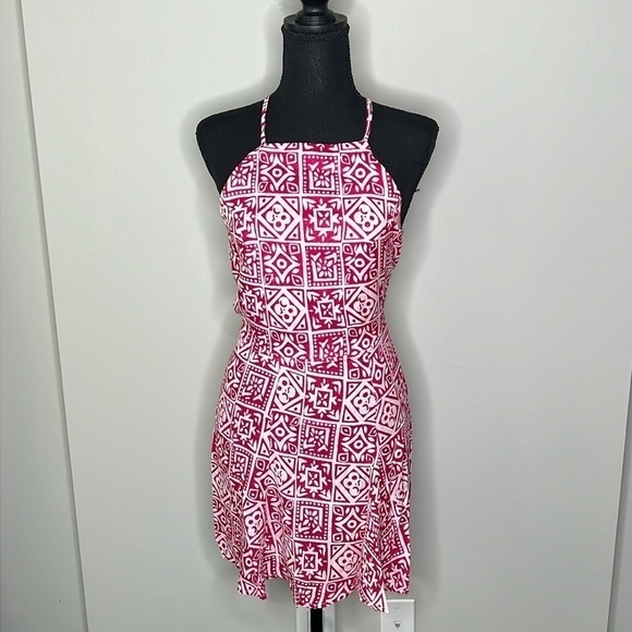 RAGA Backless Boho Mini Dress Metallic Silver Accents Size Small NWT! - Picture 1 of 7